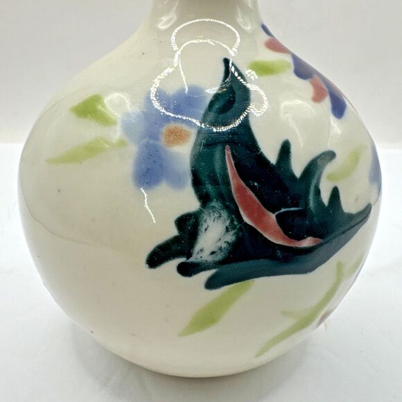Stunning Zsolnay Hungary Porcelain Hand Painted Floral Flowers Vase numbered - Picture 6 of 9